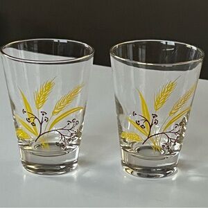 VTG 1950s Autumn Gold glasses Homer Laughlin for Century Service set/2, 4 oz